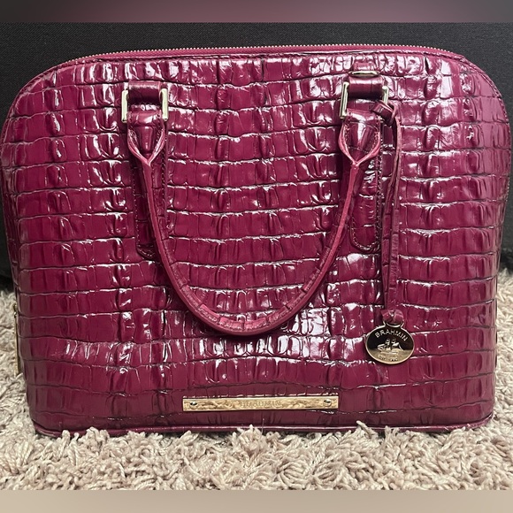 Brahmin Vivian Boysenberry La Scala Embossed
Leather Bowler Handbag - Picture 1 of 12